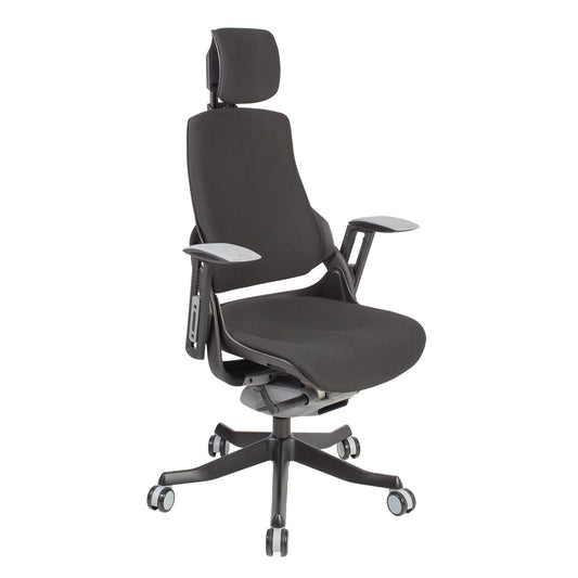 Office Chair Wau Ergo S | size: Width: 77cm, Height: 140.5cm, Depth: 70cm | color: Black | image: 1 | variant: 2000001