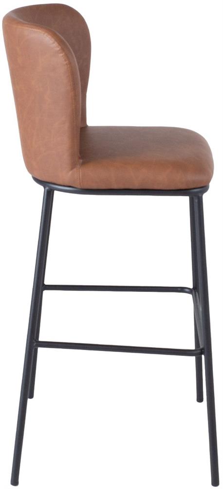 Bar Stool Caerleon | size: Width: 47cm, Height: 104cm, Depth: 51cm | color: Brown/Black | image: 3 | variant: 1001349