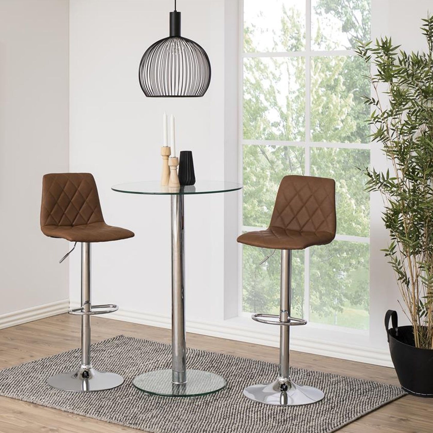 Bar Stool East St Gallen | size: Width: 40cm, Height: 110cm, Depth: 48.5cm | color: Brown | image: 5 | variant: 1005737