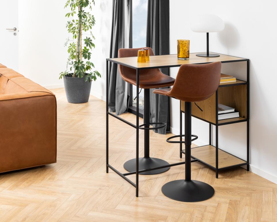 Bar Stool East Thun | size: Width: 47cm, Height: 110cm, Depth: 51cm | color: Brown/Black | image: 7 | variant: 1005741