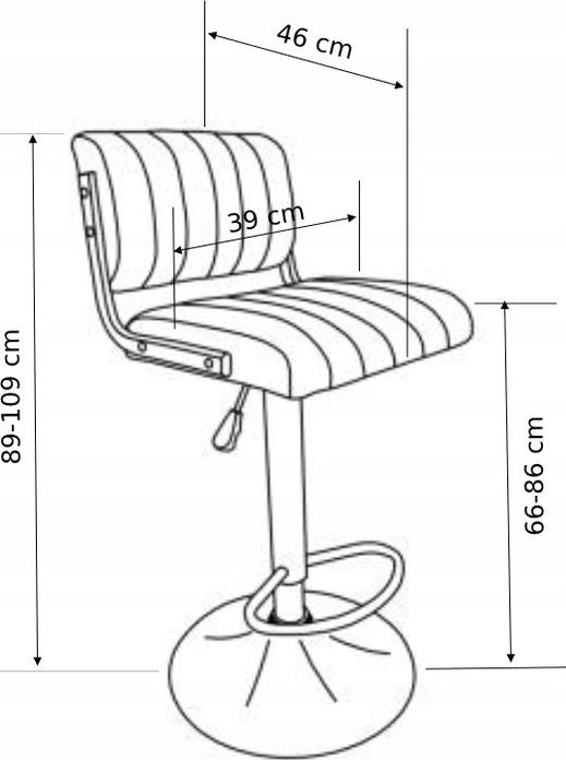 Bar Stool H88 | size: Length: 39cm, Width: 39cm, Height: 89-109cm, Depth: 46cm | color: Brown | image: 10 | variant: 1011602