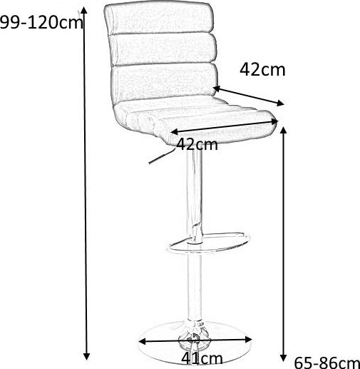 Bar Stool West Metz | size: Length: 40cm, Width: 42cm, Height: 95-116cm, Depth: 40cm | color: Black | image: 2 | variant: 1007741