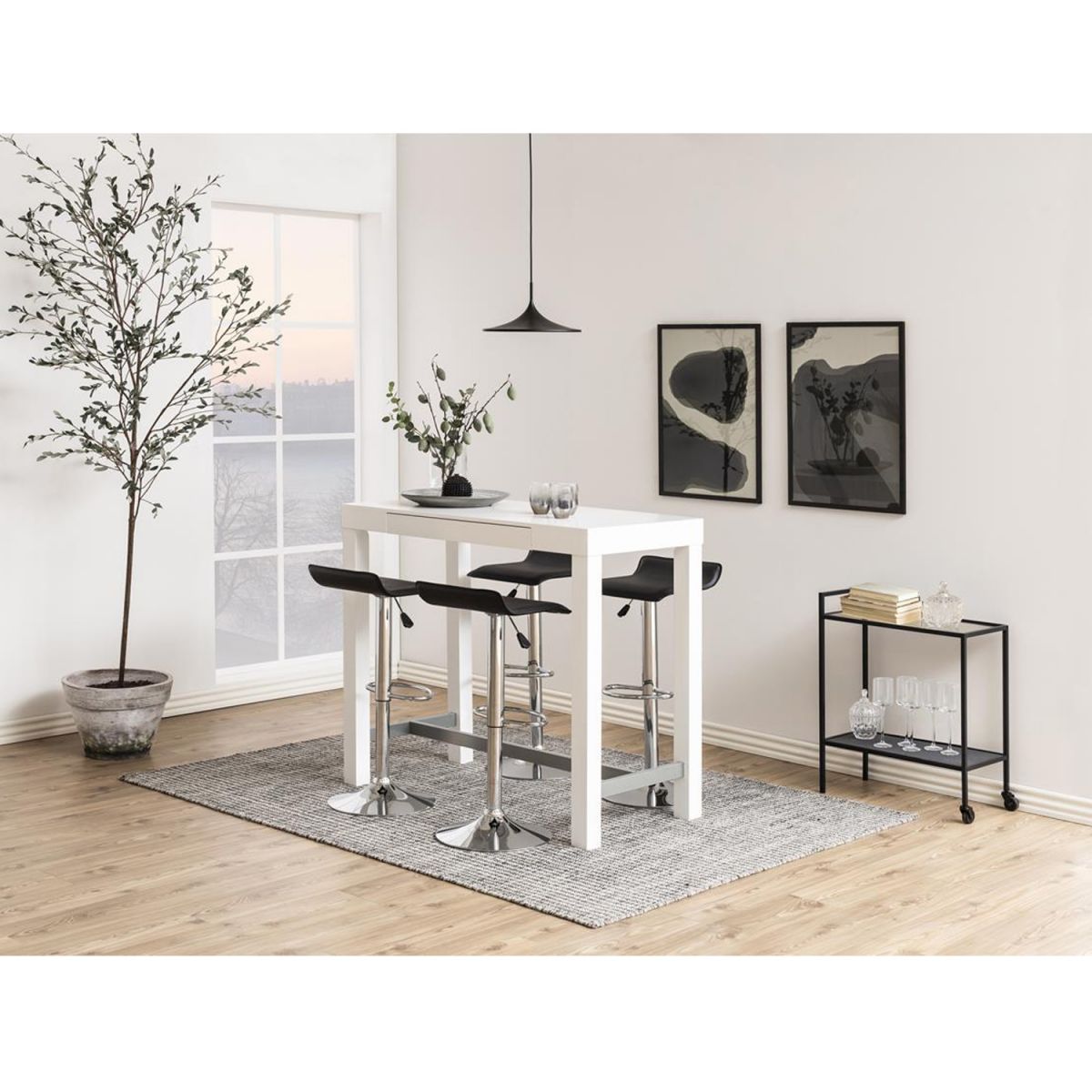 Bar Table Aberystwyth | size: Length: 30cm, Width: 60cm, Height: 75cm | color: Transparent/Black | image: 3 | variant: 1001702