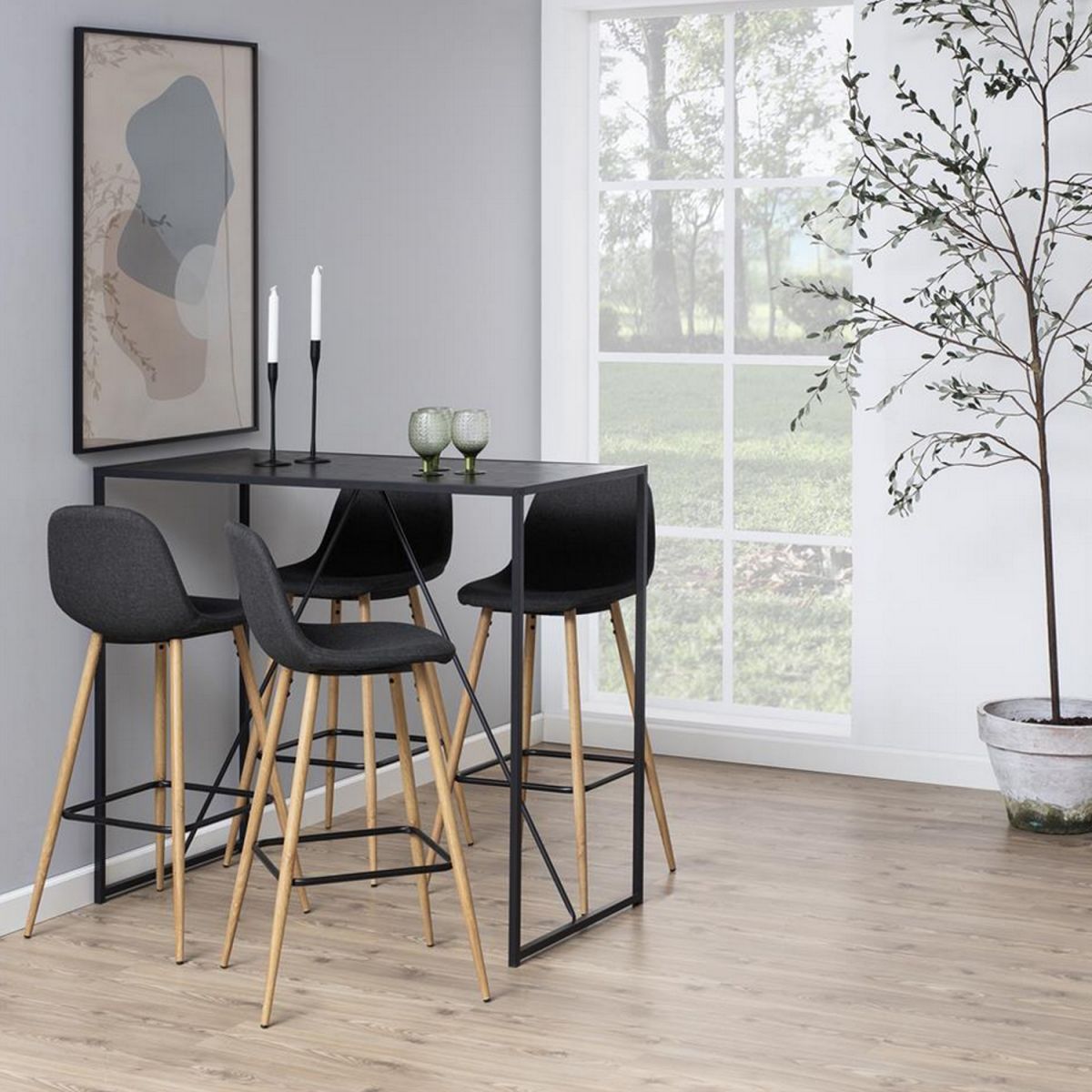 Bar Table Aberystwyth | size: Length: 60cm, Width: 120cm, Height: 105cm | color: Black | image: 2 | variant: 1001707