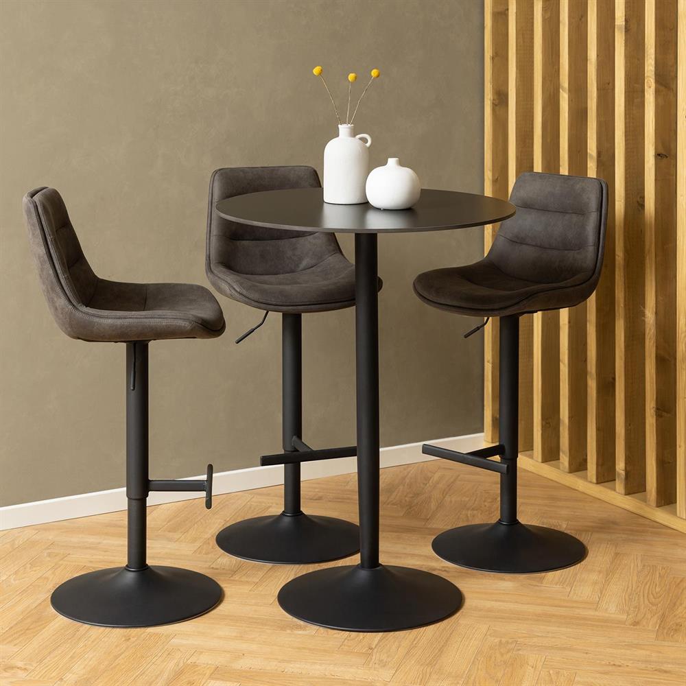 Bar Table Cobham | size: Length: 80cm, Width: 80cm, Height: 105cm, Diameter: 80cm | color: Black | image: 5 | variant: 1005979