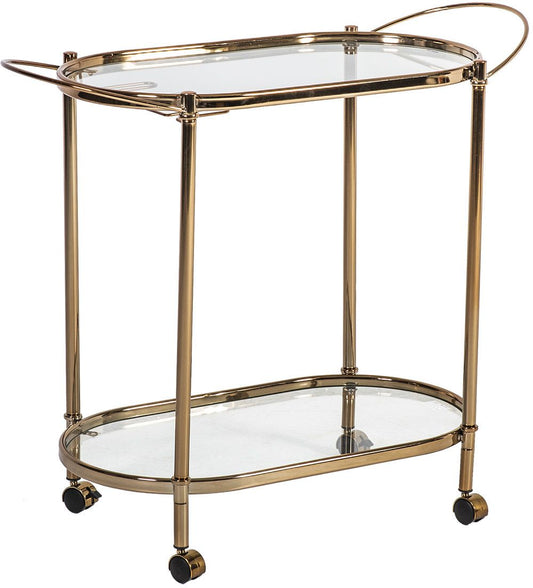 Bar Table East Bala | size: Length: 39cm, Width: 88cm, Height: 76cm | color: Transparent/Gold | image: 1 | variant: 1005830
