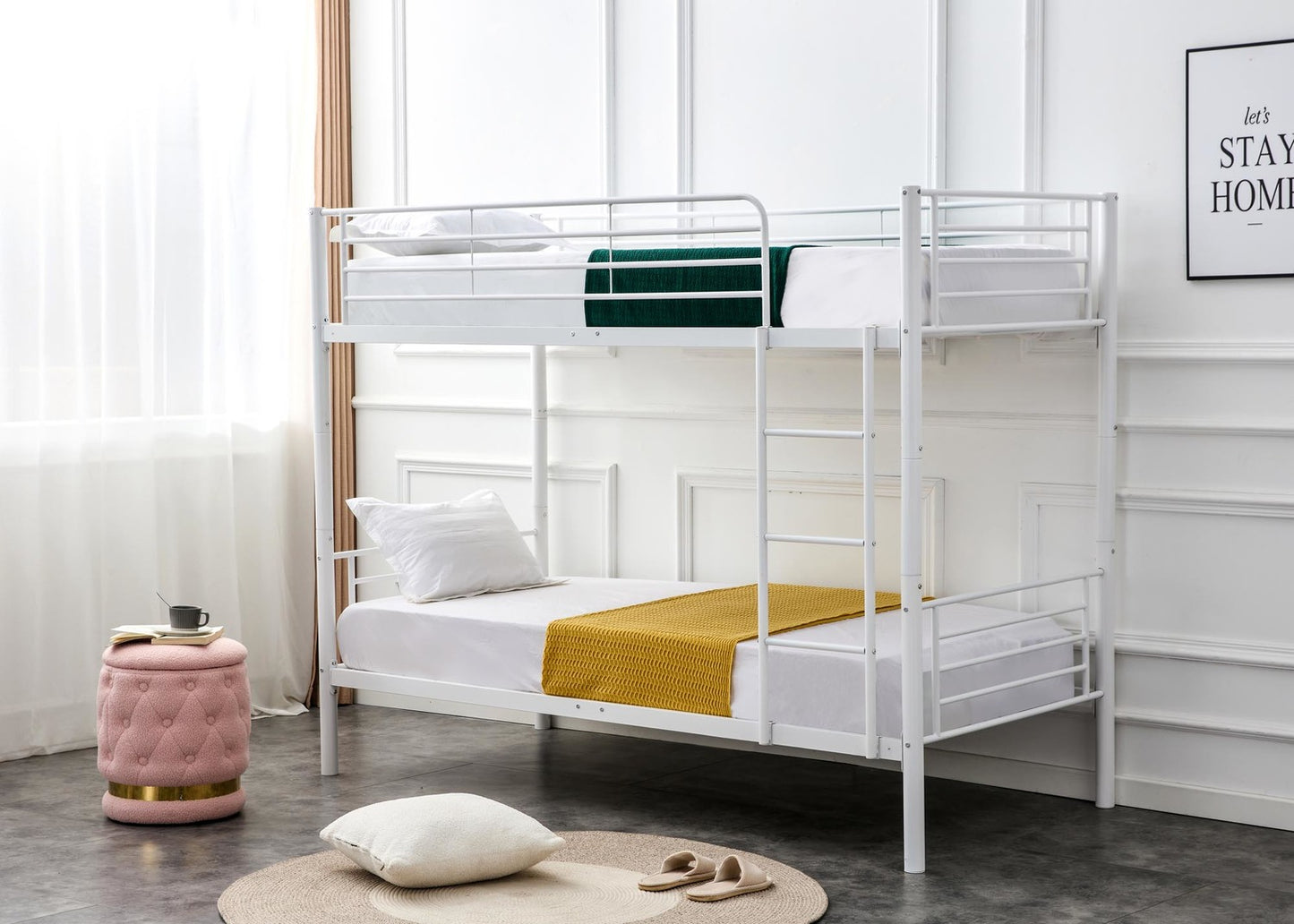Children's Bunk Bed Nashville | size: Length: 215cm, Width: 99cm, Height: 165cm | color: White | image: 8 | variant: 1003436