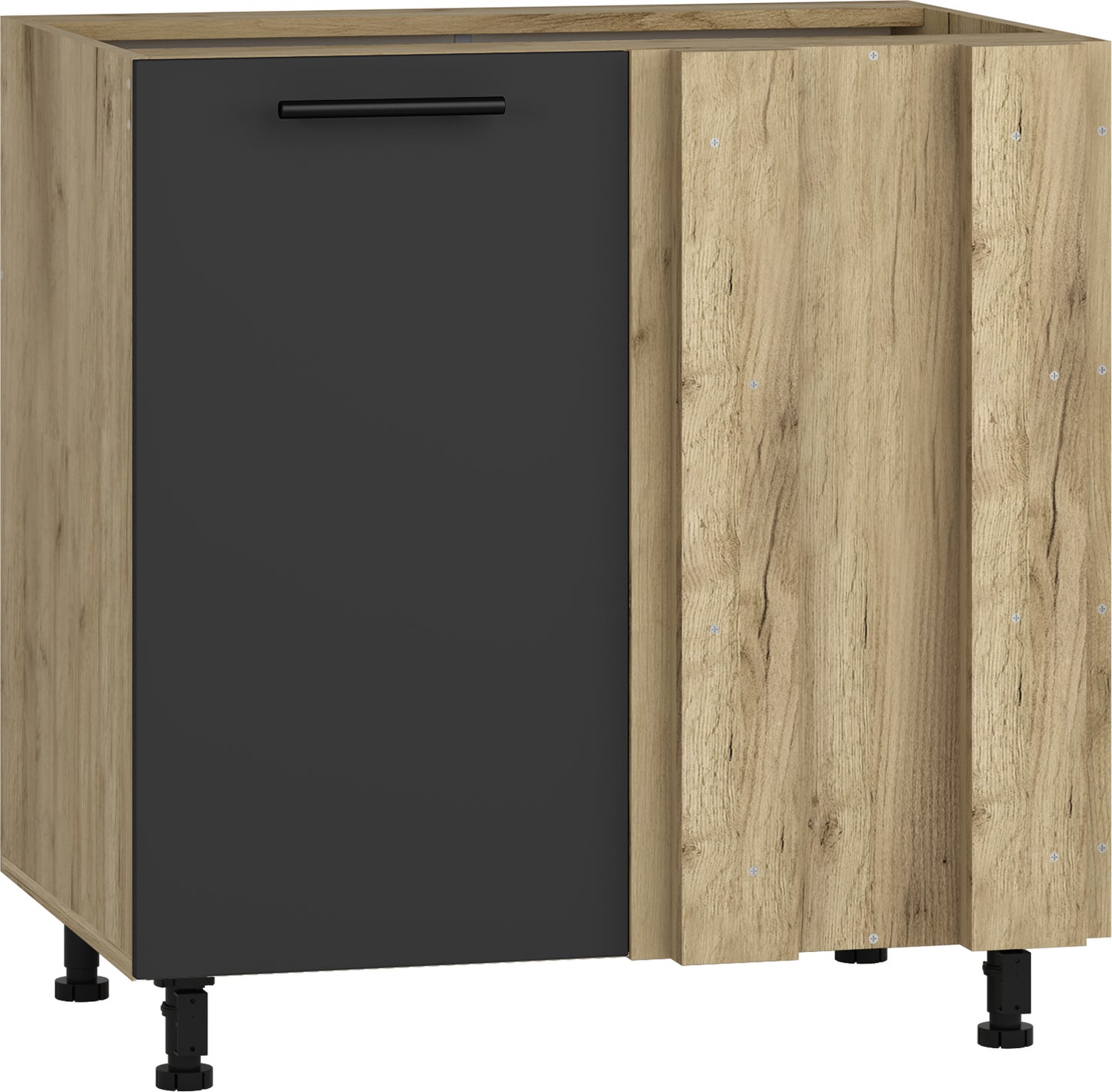 Closet Linkoping | size: Width: 100cm, Height: 82cm | color: Black/Oak | image: 1 | variant: 1007509