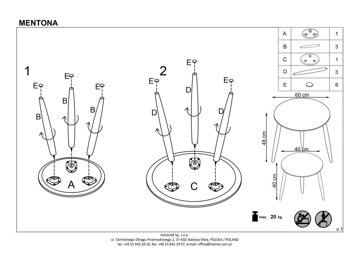 Coffee Table East Chongqing | size: Length: 60cm, Width: 60cm, Height: 48cm, Diameter: 60cm | color: Oak | image: 2 | variant: 1006726