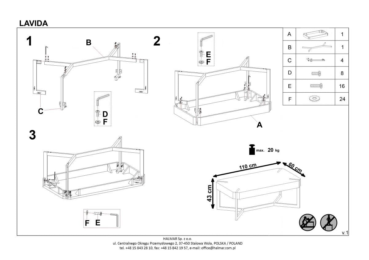 Coffee Table East Kuala Lumpur | size: Length: 60cm, Width: 110cm, Height: 43cm | color: Oak | image: 2 | variant: 1006768