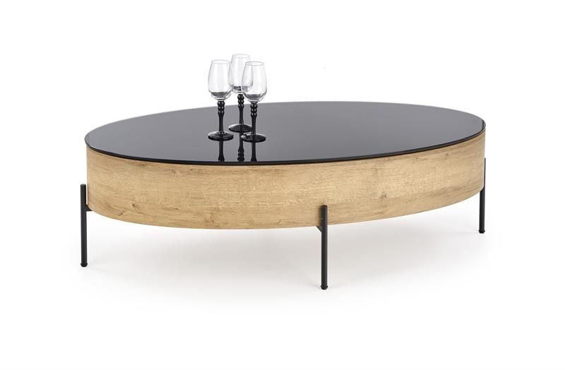 Coffee Table East Liverpool | size: Length: 60cm, Width: 120cm, Height: 37cm | color: Black/Oak | image: 1 | variant: 1006777