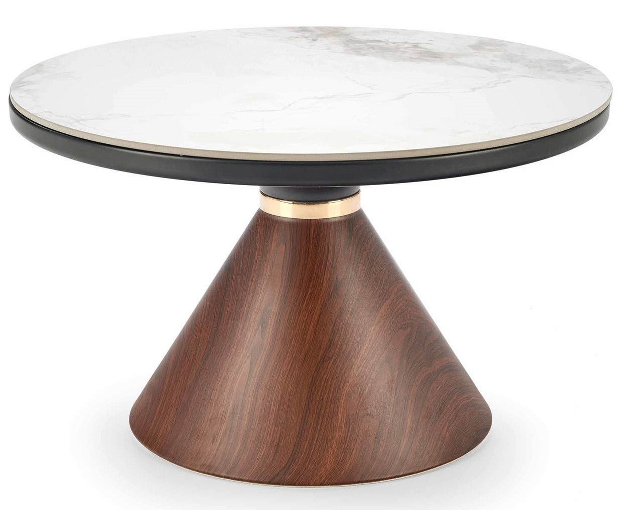 Coffee Table Genesis | size: Length: 70cm, Width: 70cm, Height: 43cm, Diameter: 70cm | color: White/Brown/Gold | image: 1 | variant: 1012993