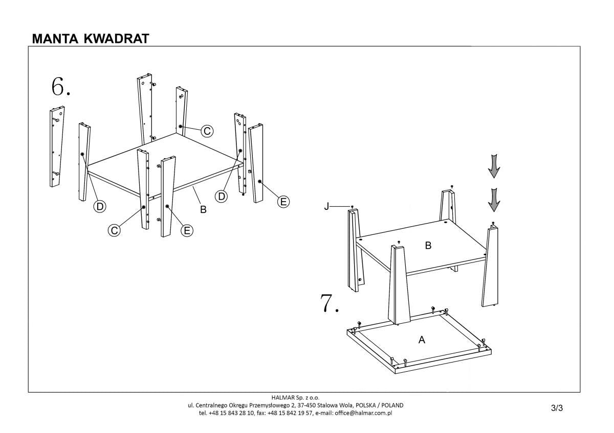 Coffee Table Jakarta | size: Length: 70cm, Width: 75cm, Height: 54cm | color: White | image: 3 | variant: 1003313