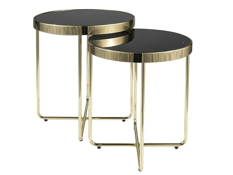 Coffee Table Kendal | size: Length: 45cm, Width: 45cm, Height: 50cm, Diameter: 45cm | color: Black/Gold | image: 1 | variant: 1004482
