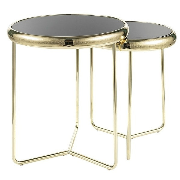 Coffee Table Leigh | size: Length: 47cm, Width: 47cm, Height: 50cm, Diameter: 47cm | color: Black/Gold | image: 0 | variant: 1004488