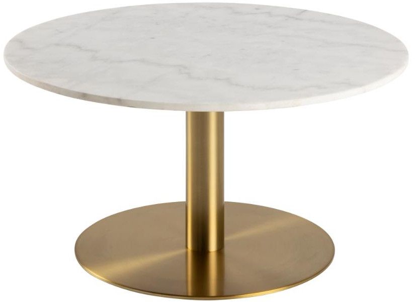 Coffee Table Milan | size: Length: 80cm, Width: 80cm, Height: 45cm, Diameter: 80cm | color: White/Gold | image: 0 | variant: 1005760