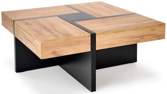 Coffee Table Newbury | size: Length: 100cm, Width: 100cm, Height: 47cm | color: Black/Oak | image: 1 | variant: 1007496