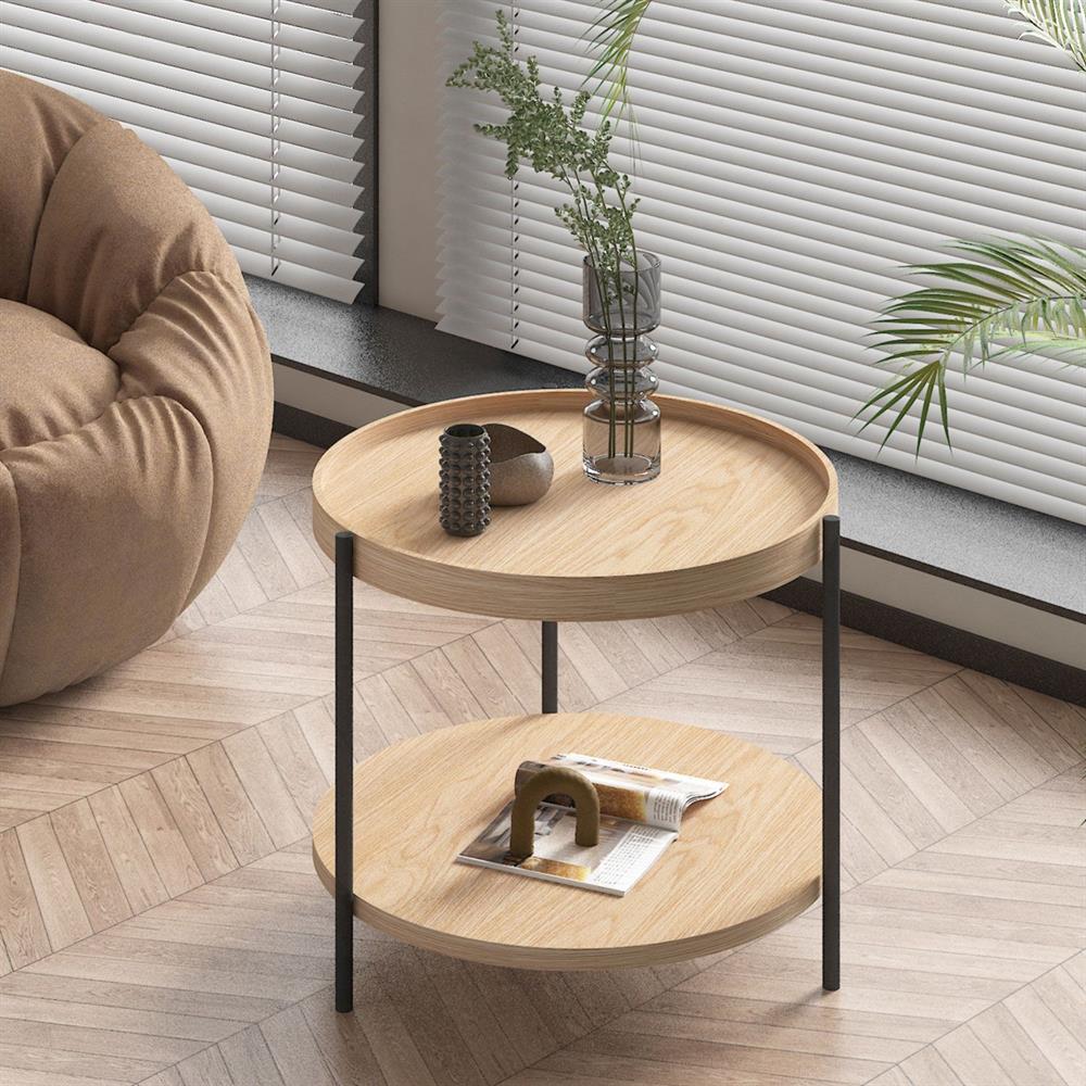 Coffee Table Thun | size: Length: 50cm, Width: 50cm, Height: 40cm, Diameter: 50cm | color: Oak | image: 3 | variant: 1001617