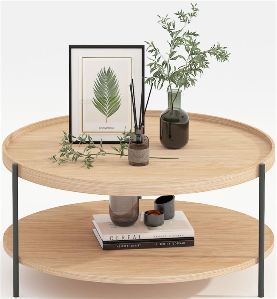 Coffee Table Thun | size: Length: 80cm, Width: 80cm, Height: 40cm, Diameter: 80cm | color: Oak | image: 2 | variant: 1001620