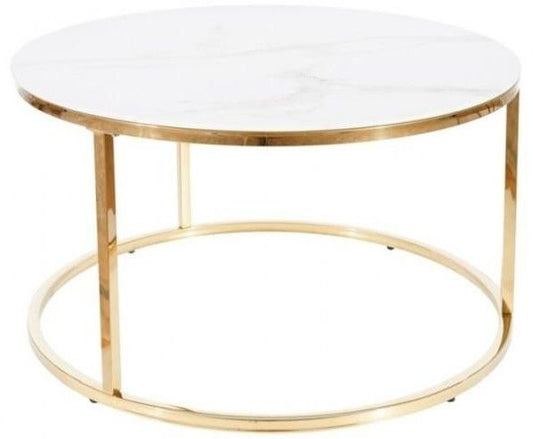 Coffee Table West Asti | size: Length: 80cm, Width: 80cm, Height: 45cm, Diameter: 80cm | color: Golden | image: 1 | variant: 1007844
