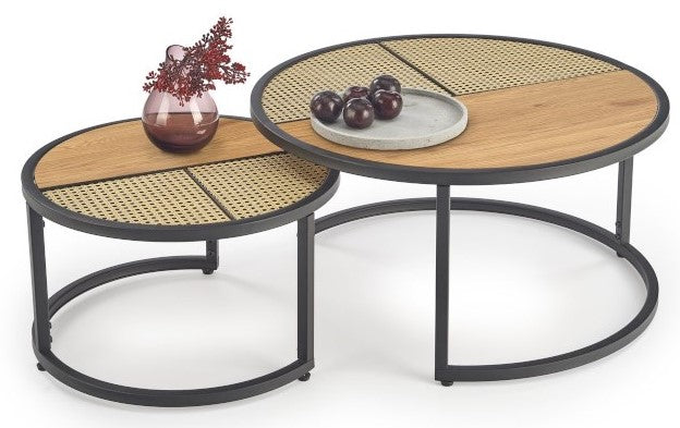 Coffee Table West Bala | size: Length: 70cm, Width: 70cm, Height: 36cm, Diameter: 70cm | color: Brown/Black | image: 1 | variant: 1007373