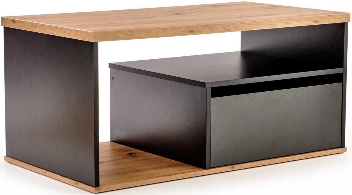 Coffee Table West Biggleswade | size: Length: 60cm, Width: 110cm, Height: 50cm | color: Brown/Black | image: 0 | variant: 1007182