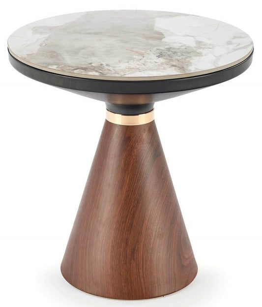 Coffee Table West Llangollen | size: Length: 50cm, Width: 50cm, Height: 53cm, Diameter: 50cm | color: White/Brown/Gold | image: 1 | variant: 1007374