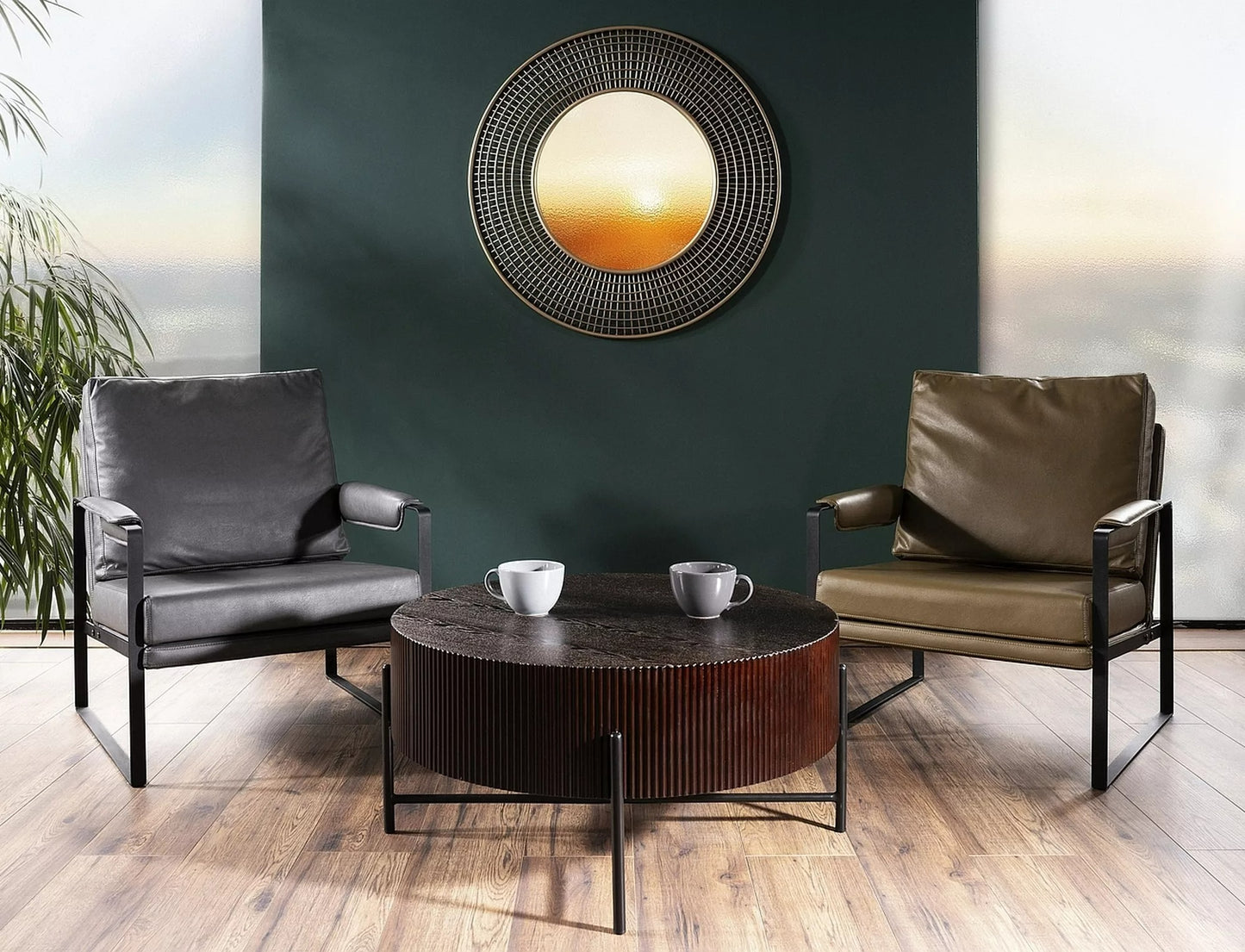 Coffee Table West Shanghai | size: Length: 80cm, Width: 80cm, Height: 40cm, Diameter: 80cm | color: Brown | image: 2 | variant: 1008060