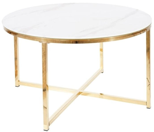 Coffee Table West Vicenza | size: Length: 80cm, Width: 80cm, Height: 45cm, Diameter: 80cm | color: White | image: 1 | variant: 1007834
