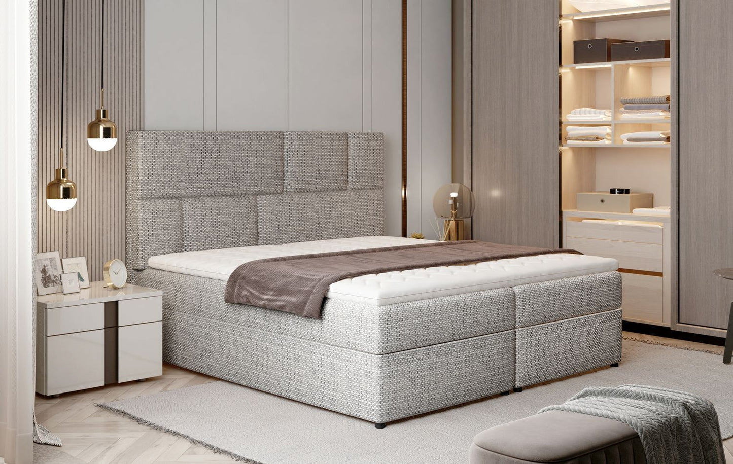Continental Double Bed Florence 1 | size: Length: 210cm, Width: 165cm, Height: 124cm | color: Berlin | image: 1 | variant: 1009157
