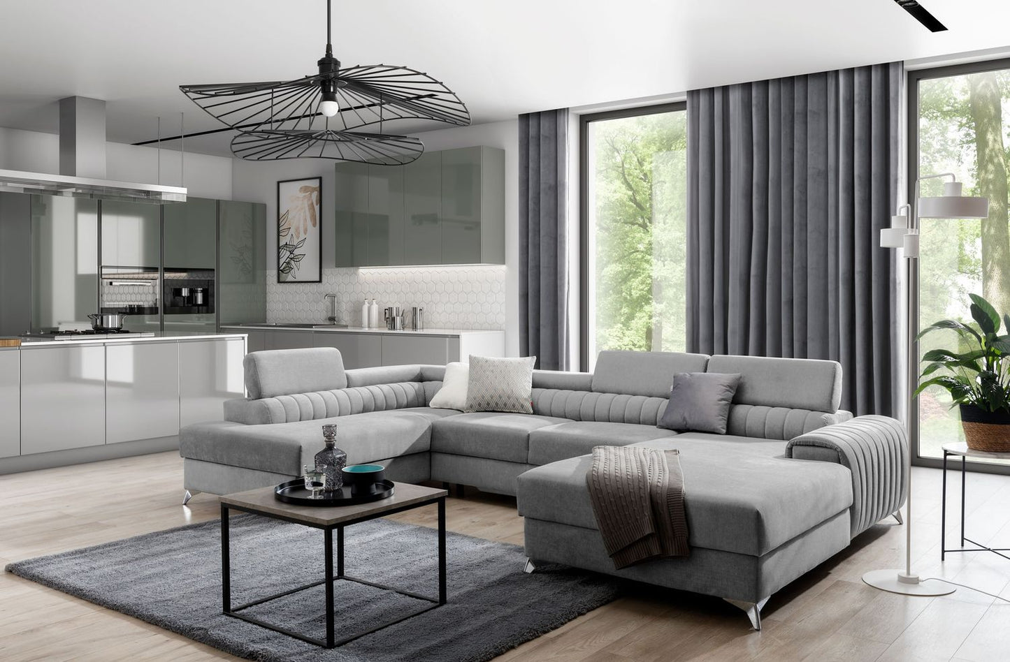 Corner Sleeper Sofa Beverley 2 | size: Width: 354cm, Height: 92cm, Depth: 202cm | color: Gojo | image: 1 | variant: 1015665