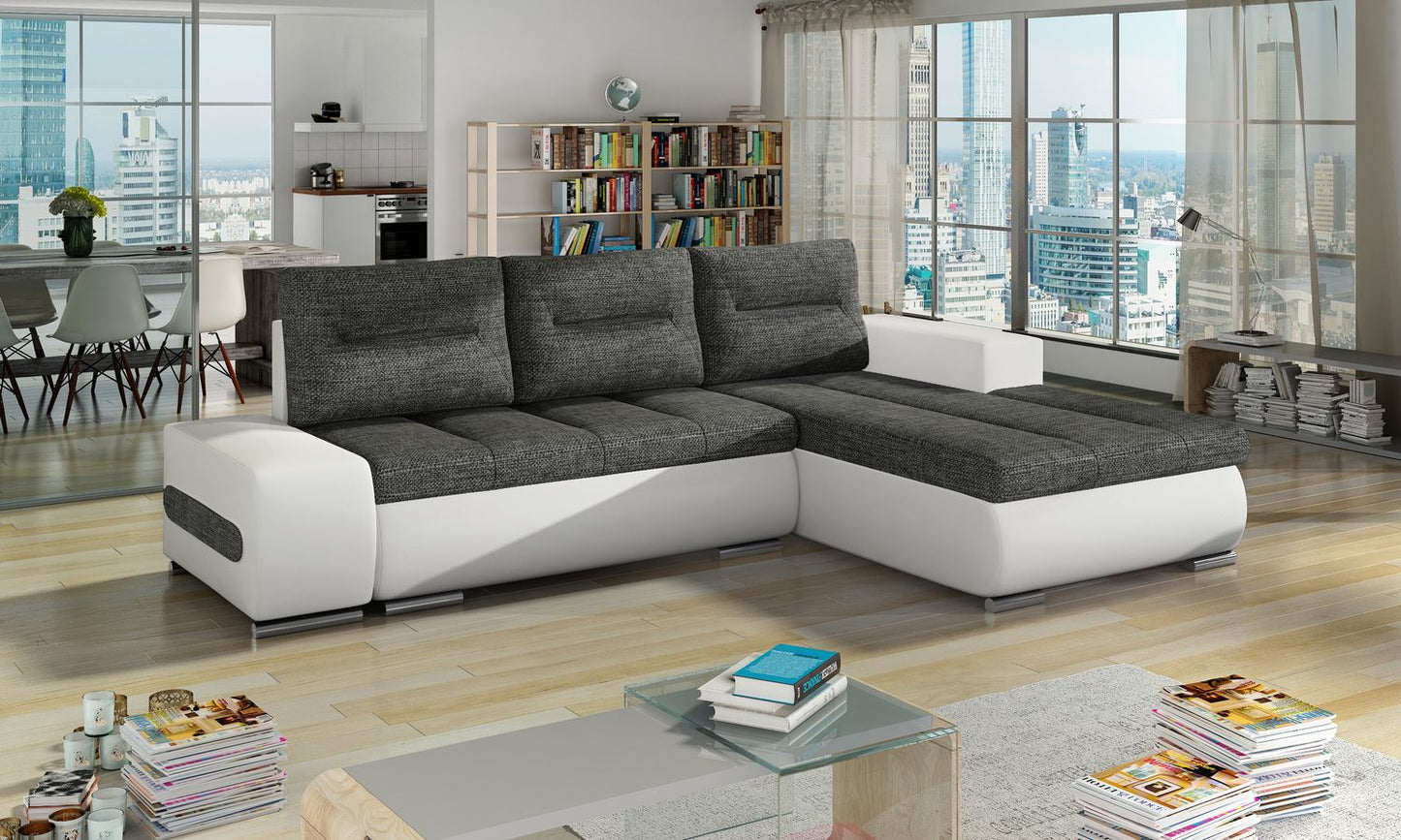 Corner Sleeper Sofa Braemar 1 | size: Width: 275cm, Height: 85cm, Depth: 180cm | color: White/Grey | image: 1 | variant: 1014984