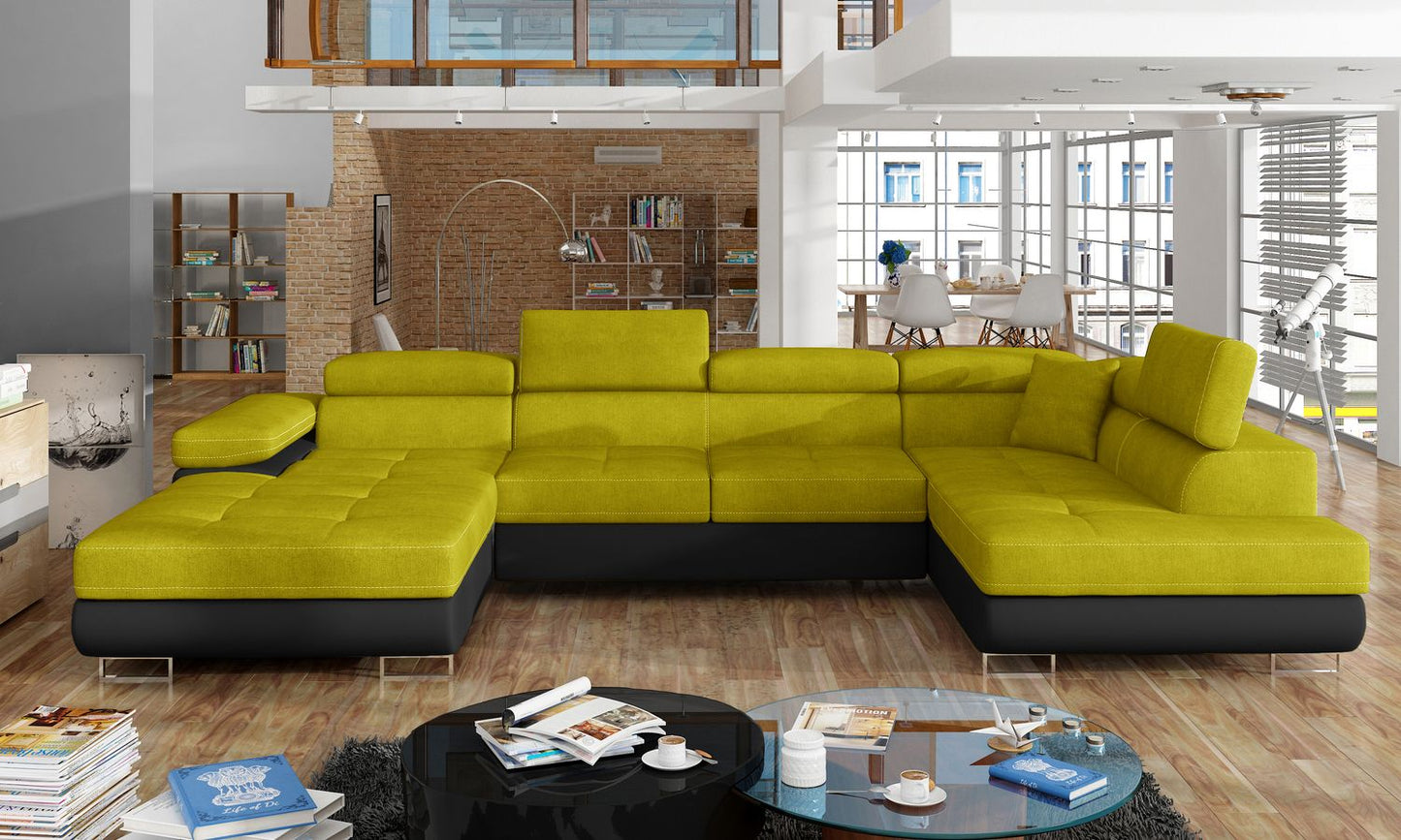 Corner Sleeper Sofa Carlisle 23 | size: Width: 345cm, Height: 90cm, Depth: 58cm | color: Omega/Soft | image: 1 | variant: 1017337