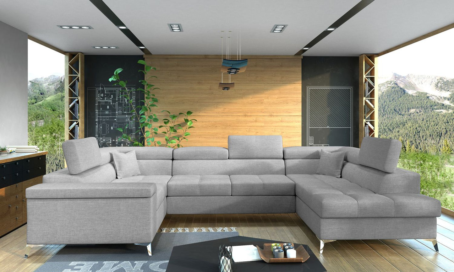 Corner Sleeper Sofa Corby 11 | size: Width: 208cm, Height: 88cm, Depth: 43cm | color: Sawana | image: 1 | variant: 1017425