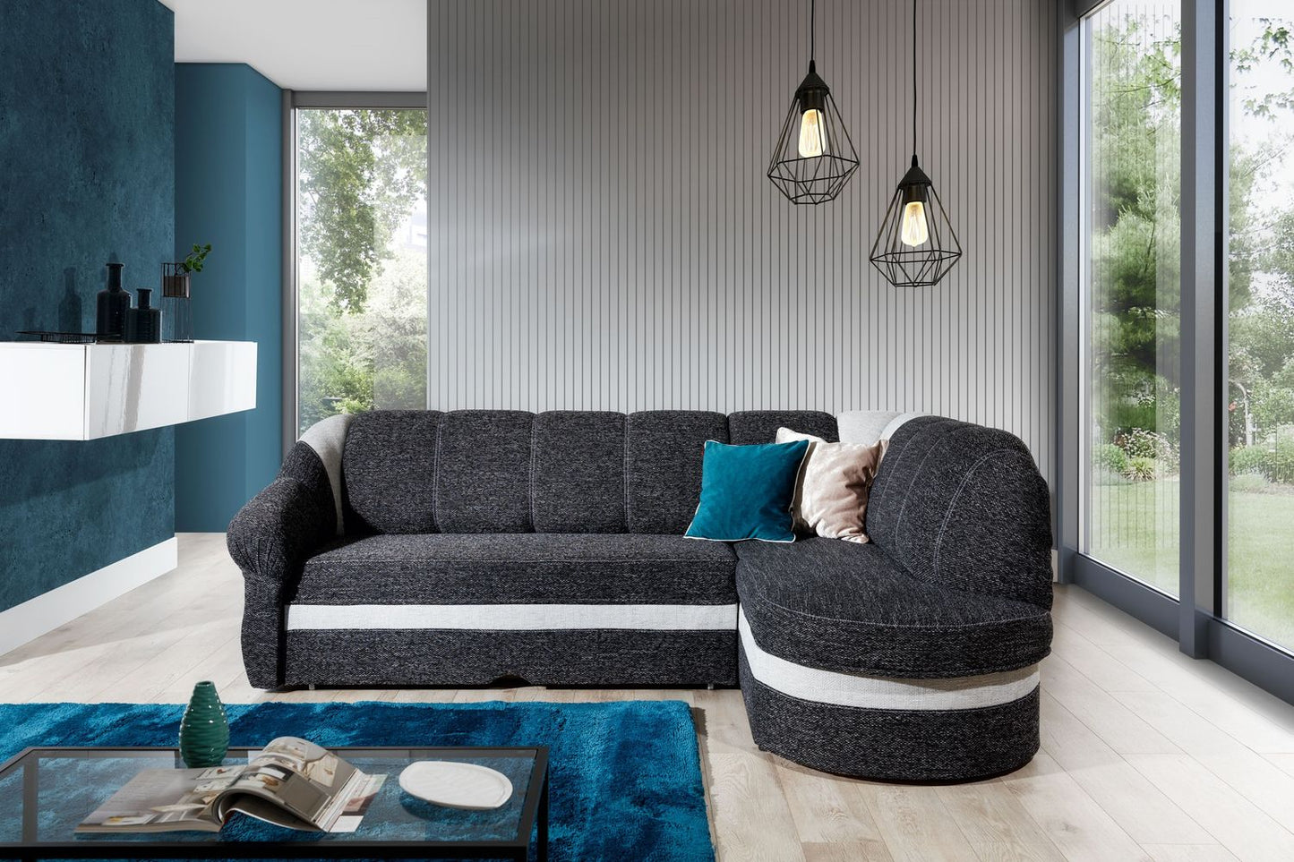 Corner Sleeper Sofa East Hertford 27 | size: Width: 250cm, Height: 85cm, Depth: 180cm | color: Berlin | image: 1 | variant: 1015134