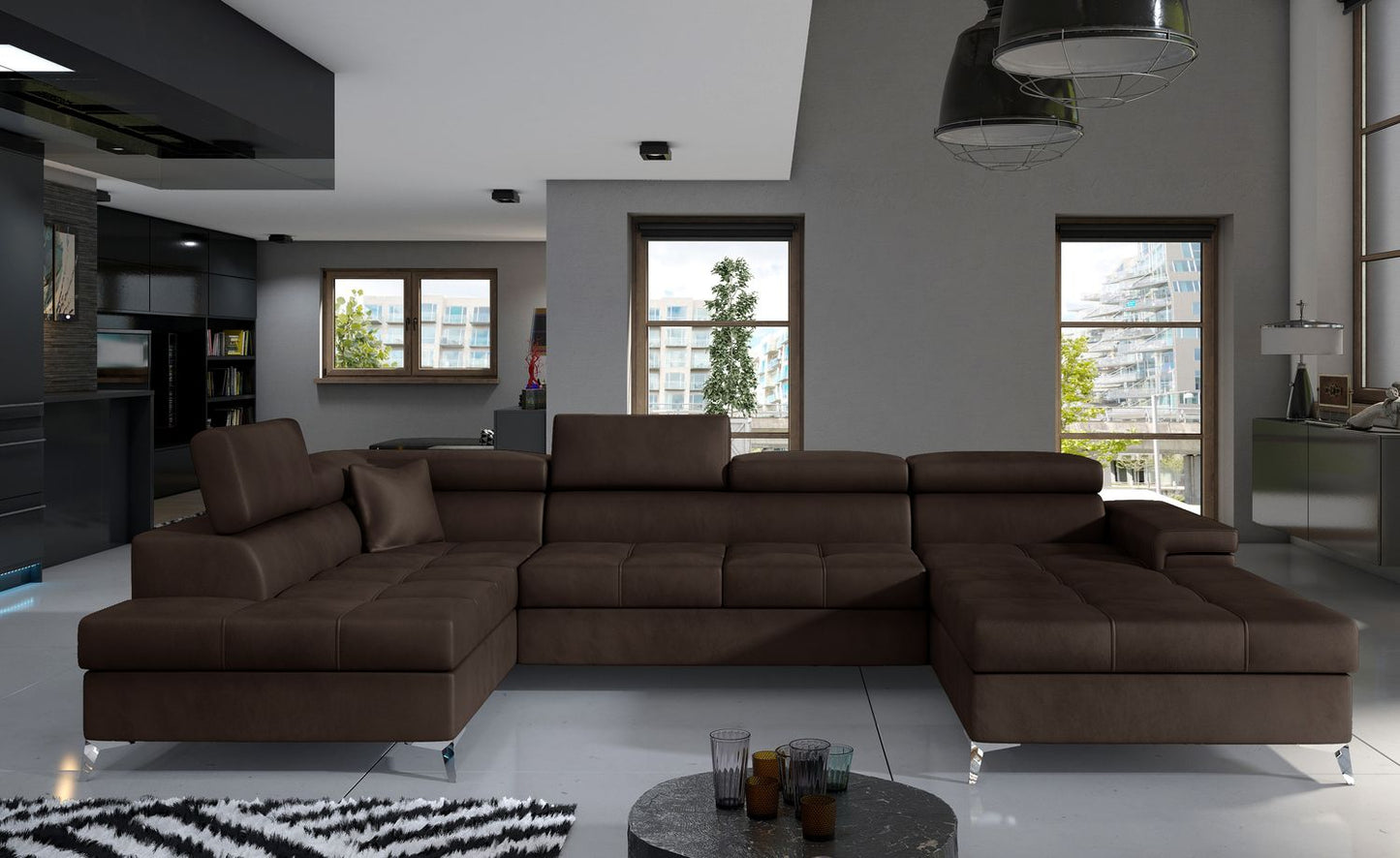 Corner Sleeper Sofa Eduardo 1 | size: Width: 345cm, Height: 90cm, Depth: 60cm | color: Monolith | image: 1 | variant: 1015439