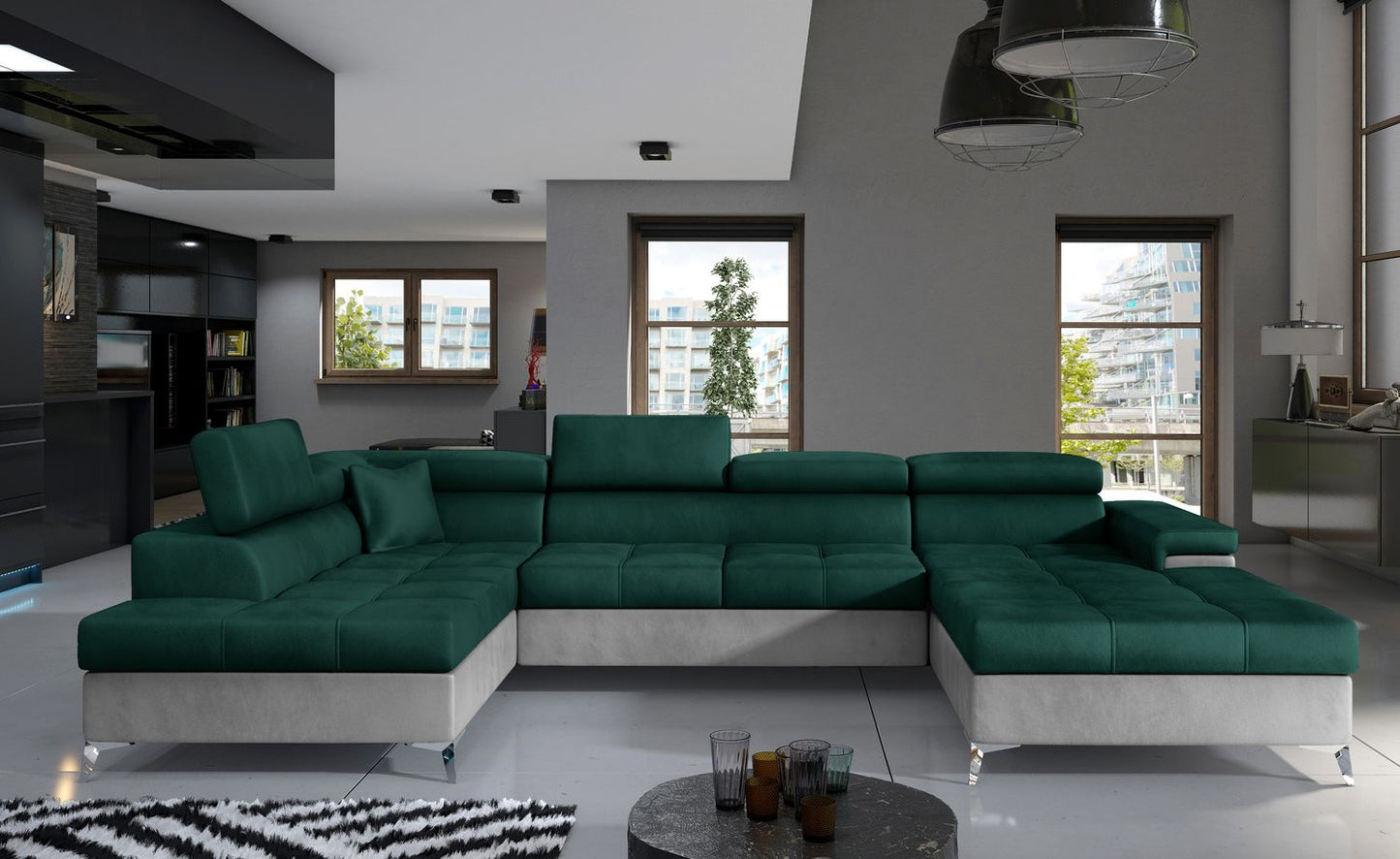 Corner Sleeper Sofa Eduardo 2 | size: Width: 345cm, Height: 90cm, Depth: 60cm | color: Monolith | image: 1 | variant: 1015440