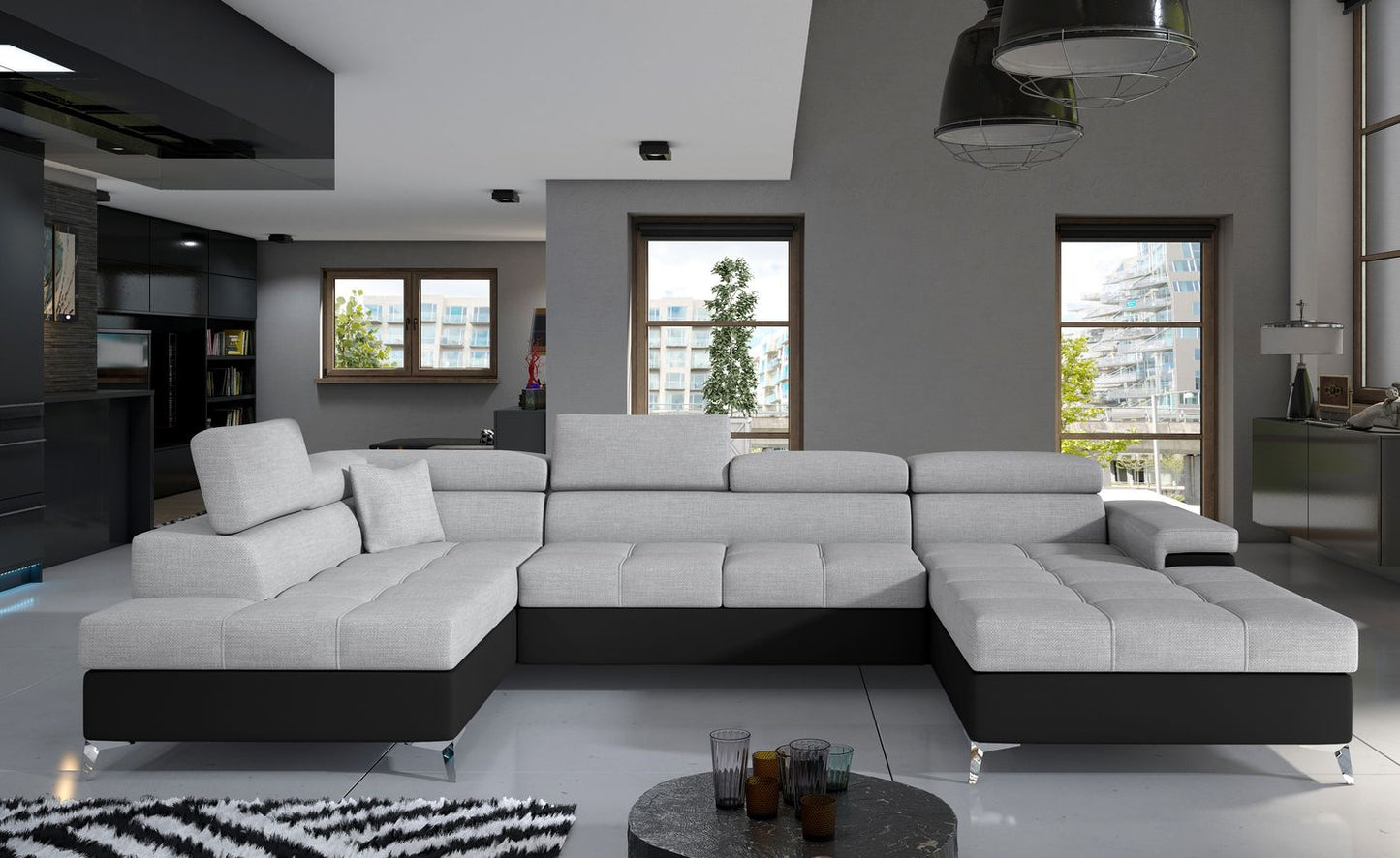 Corner Sleeper Sofa Eduardo 25 | size: Width: 345cm, Height: 90cm, Depth: 60cm | color: Sawana/Soft | image: 1 | variant: 1015463