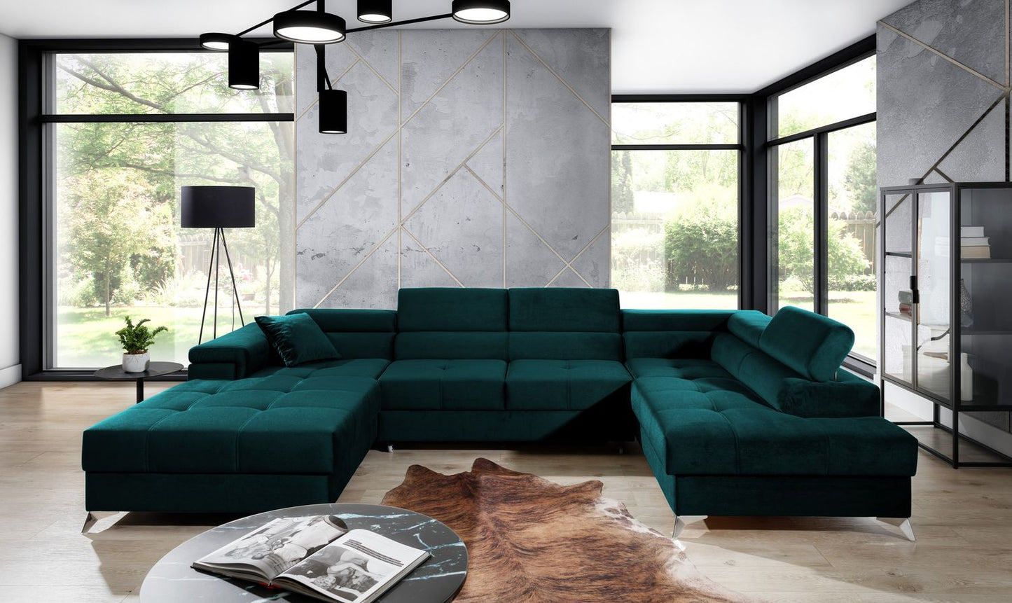 Corner Sleeper Sofa Eduardo 3 | size: Width: 345cm, Height: 90cm, Depth: 202cm | color: Kronos | image: 1 | variant: 1015441