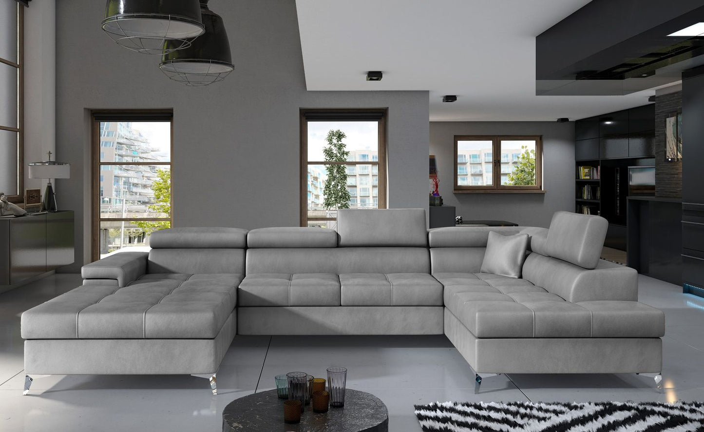 Corner Sleeper Sofa Eduardo 34 | size: Width: 345cm, Height: 90cm, Depth: 60cm | color: Monolith | image: 1 | variant: 1015472