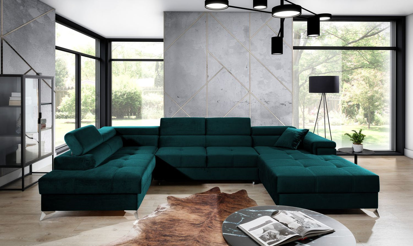 Corner Sleeper Sofa Eduardo 48 | size: Width: 345cm, Height: 90cm, Depth: 202cm | color: Kronos | image: 1 | variant: 1015486