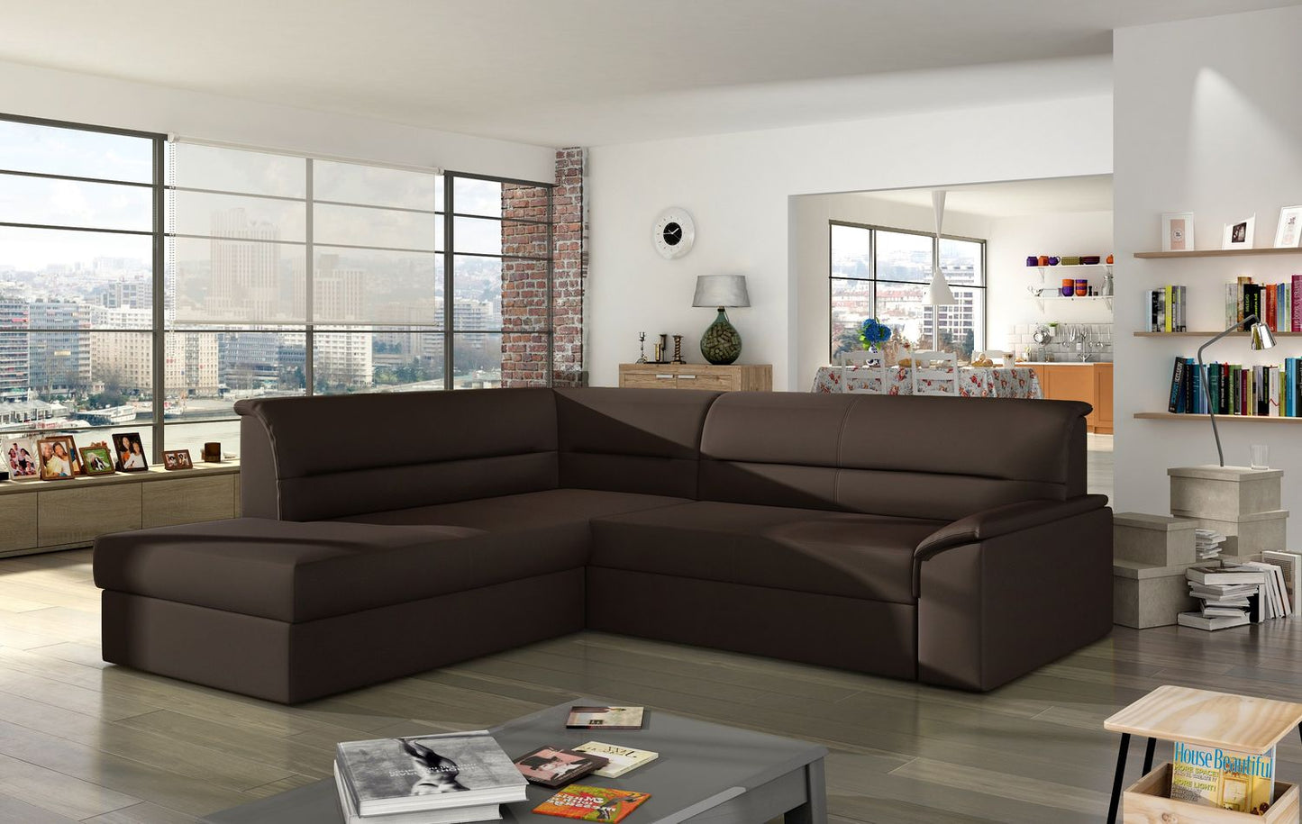 Corner Sleeper Sofa Elano 10 | size: Width: 212cm, Height: 90cm, Depth: 65cm | color: Soft | image: 1 | variant: 1015497