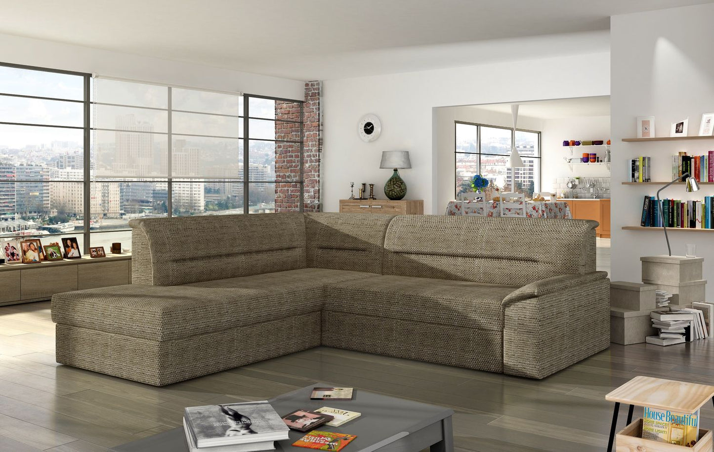 Corner Sleeper Sofa Elano 8 | size: Width: 212cm, Height: 90cm, Depth: 65cm | color: Berlin | image: 1 | variant: 1015495