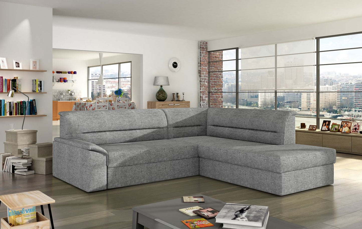 Corner Sleeper Sofa Elano | size: Width: 212cm, Height: 90cm, Depth: 65cm | color: Sawana | image: 1 | variant: 1015487