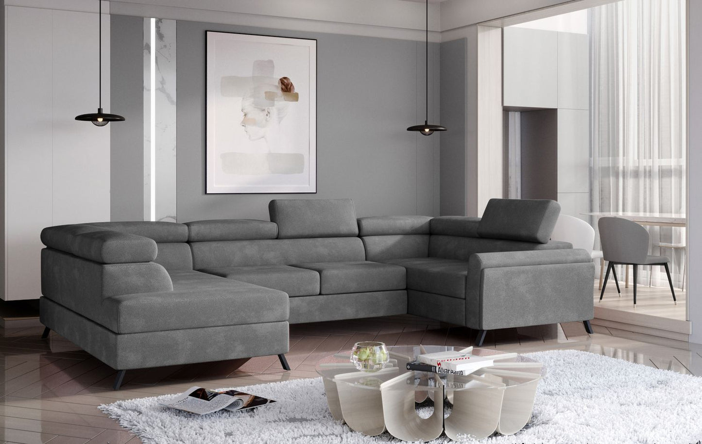 Corner Sleeper Sofa Escada 8 | size: Width: 330cm, Height: 98cm, Depth: 200cm | color: Paros | image: 1 | variant: 1015571