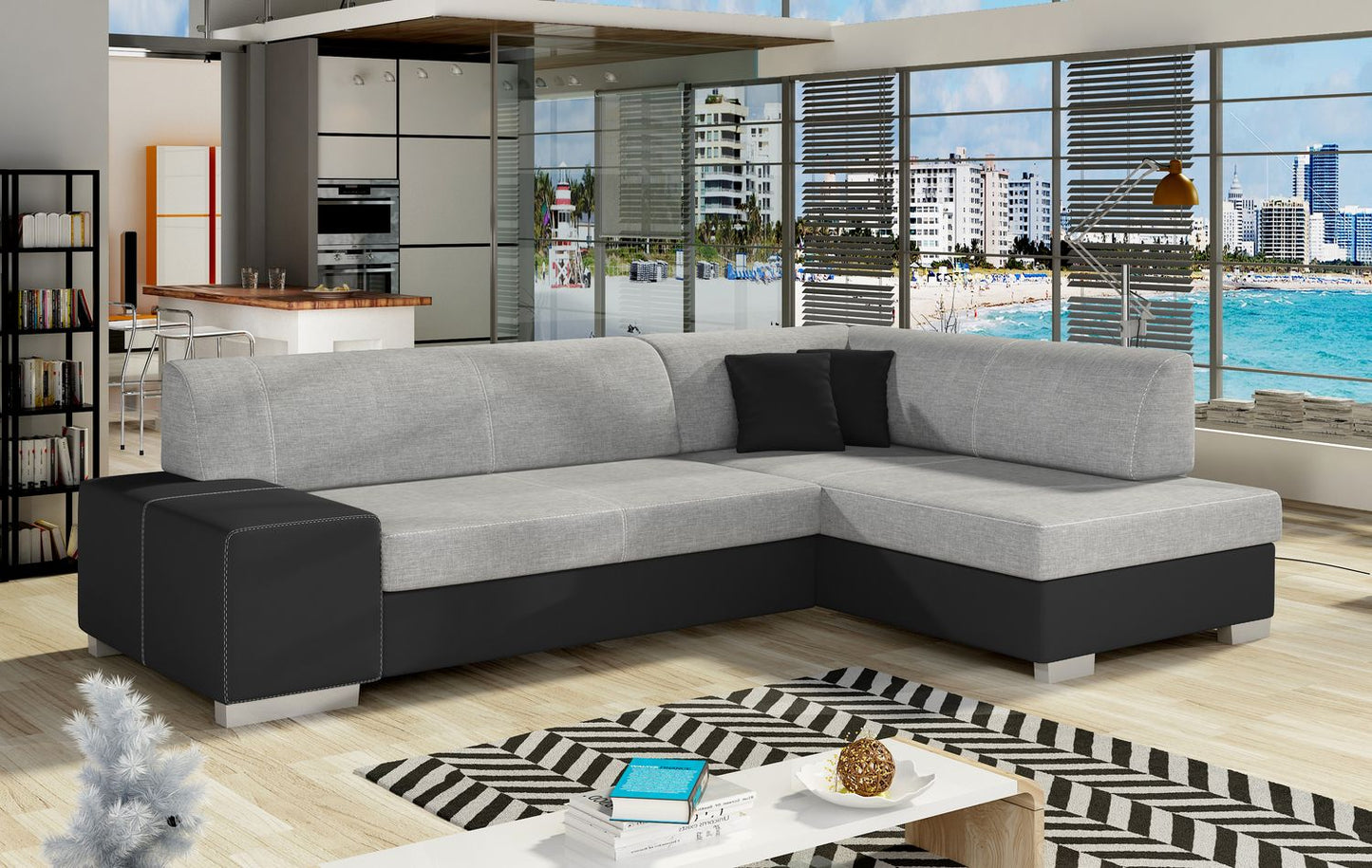 Corner Sleeper Sofa Fabio 24 | size: Width: 268cm, Height: 73cm, Depth: 167cm | color: Sawana/Soft | image: 1 | variant: 1015681