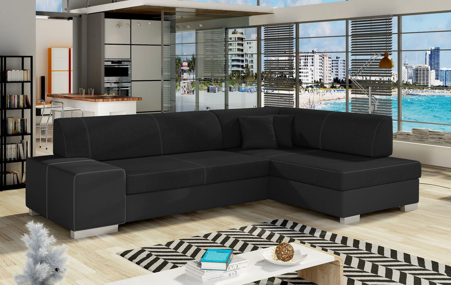 Corner Sleeper Sofa Fabio 31 | size: Width: 268cm, Height: 73cm, Depth: 167cm | color: Sawana/Soft | image: 1 | variant: 1015688