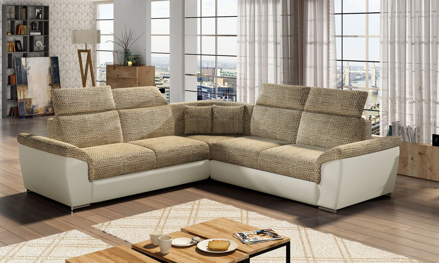 Corner Sleeper Sofa Federico 1 | size: Width: 268cm, Height: 102cm, Depth: 268cm | color: Berlin/Soft | image: 1 | variant: 1015691