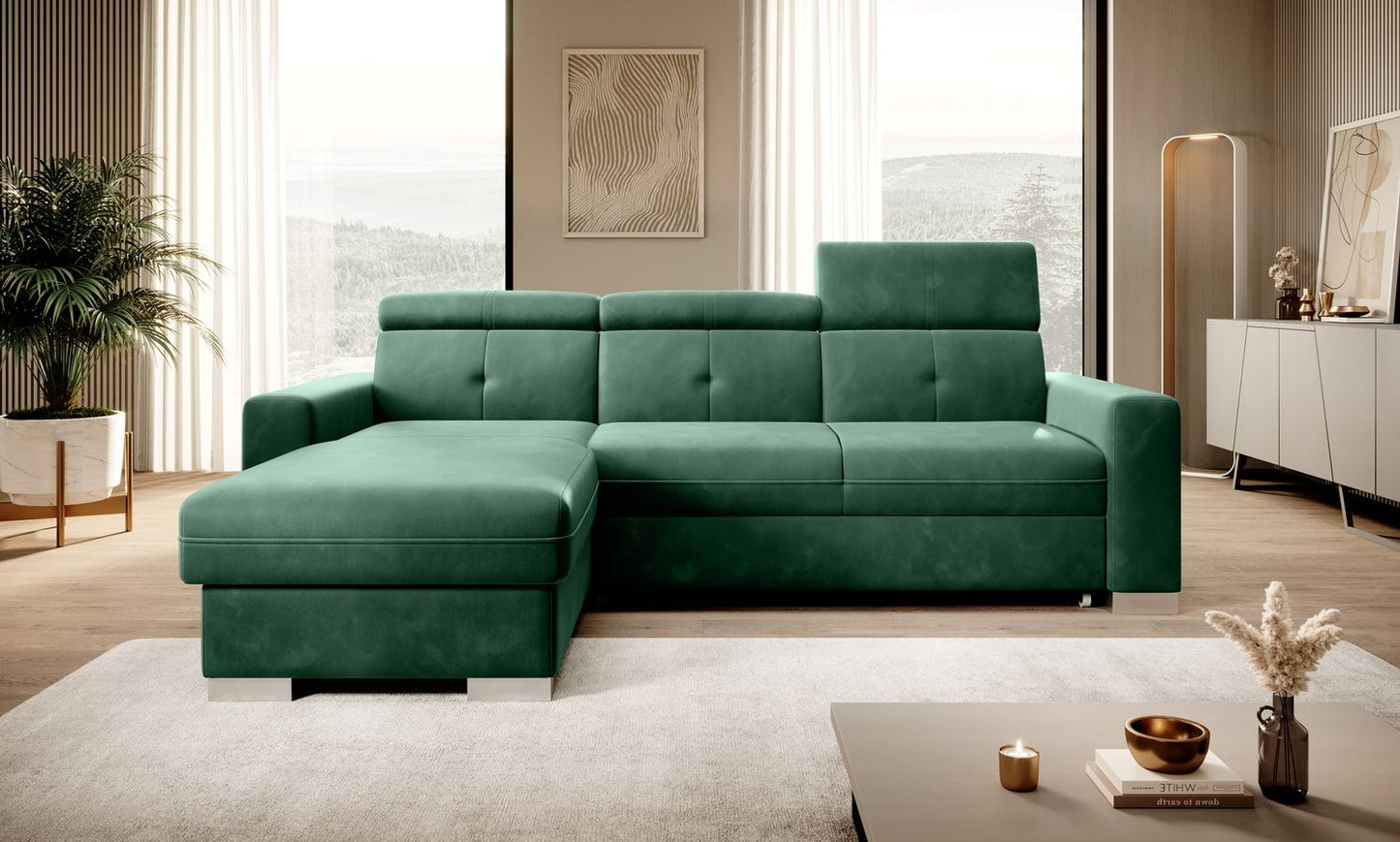Corner Sleeper Sofa Fresia 28 | size: Width: 247cm, Height: 104cm, Depth: 176cm | color: Lukso | image: 1 | variant: 1014532