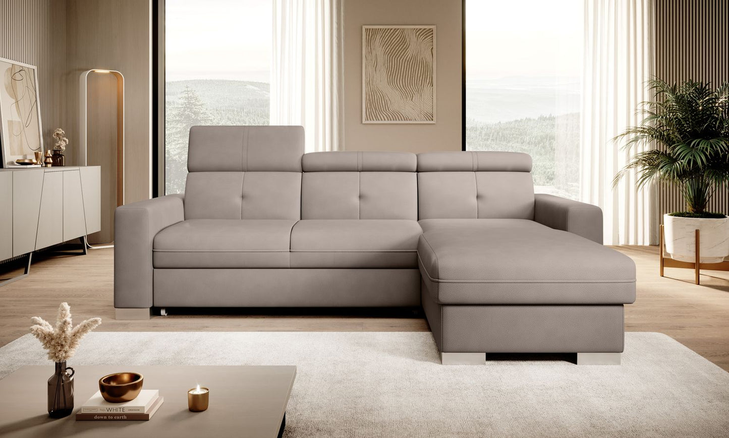 Corner Sleeper Sofa Fresia 55 | size: Width: 247cm, Height: 104cm, Depth: 176cm | color: Poco | image: 1 | variant: 1014559